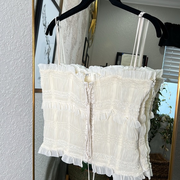 HOUSE OF CB 'Lula' Ivory Sequin Pleat Corset NWOT - Picture 8 of 9